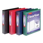 Cardinal 1.5 Inch 3 Ring Binder, D Ring, Assorted, Black, Red, Blue, Green 4 Pack, Holds 375 Sheets (29300)