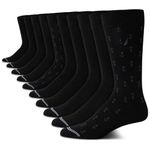 Nautica Men’s Dress Socks – Patterned Crew Socks (10 Pack), Size Shoe Size: 6-12.5, Black Logo