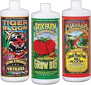 Fox Farm Fox Farm Liquid Nutrient Trio Soil Formula: Big Bloom, Grow Big, Tiger Bloom (Pack of 3-32 oz. Bottles) 1 Quart Each + Twin Canaries Chart & Pipette