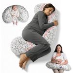 BellaMoon 3 in 1 Pregnancy Pillow – Full Body Pillow Support for Pregnant Women - Adjustable C Shaped Pregnancy Pillows for Sleeping, Nursing & Baby Lounger - Washable Organic Cotton Cover
