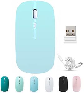 BlueBose RatóN InaláMbrico Bluetooth Recargable, RatóN De Ordenador PortáTil Silent Click, 3 Velocidades De Ppp Ajustables, Minirreceptor USB Nano, Compatible con PortáTil/iPad/Mac/PC(Azul)