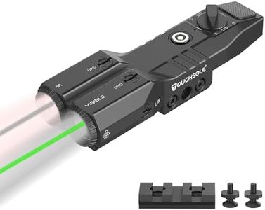 Mlok Picatinny Mounted Tactical Flashlight Green Laser 940nm IR Illuminator Flashlight IR Laser 4 in 1 Combo, TOUGHSOUL Low Profile Rechargeable Light for Rifle