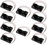 JWISLAND (Pack of 10 2 AA Battery Holder, 2 AA Battery Holder with Leads, 2 x 1.5V AA Battery Holder 2 Cell with Wires