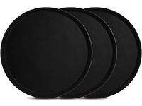 TOPZEA 3 Pack Large Round Restaurant Serving Tray, 16 Inch Plastic Server Tray, Non-Skid Bar Drink Tray Cafeteria Buffet Tray Food Service Tray for Coffee Table, Hotel, Party