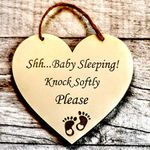 Shh…Baby Sleeping Knock Softly Please Heart Nursery Sign Bedroom