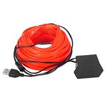 X AUTOHAUX 10 Meter/33ft Car USB EL Wire String Strip Red Cold Light Set