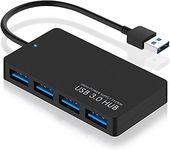 REALMAX® USB HUB 3.0 Powered Ultra Slim 4 Ports Super Speed Mini Smart Charger Charging Port Compact External AC Power Adapter Mac Mini, PC, Laptops