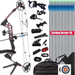 XGeek Compound Bow and Arrow kit, 320 Fps Speed Hunting & Target Bow, with All Accessories, USA-Made Limbs, Draw Weight Adjustable 20-70 Lbs, Draw Length 17-29" for Hunting and Target