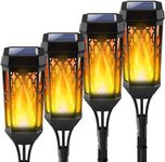 Solar Torch Flame Lights, 12 LED Solar Lights Outdoor with Flickering Flame, IP65 Waterproof Solar Pathway Lights Landscape Decoration Lighting for Garden Lawn Patio Yard Outdoor Decorations (4)