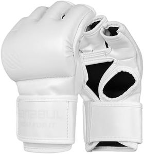 Sanabul Battle Forged 4 oz MMA Gloves for Men and Women | MMA Training Gloves | MMA Grappling Gloves (White, Large)
