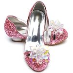 ELSA & ANNA Girls Snow Queen Princess Fancy Dress Up Party Shoes - 3cm Heel - Elsa Dress Up Shoes for Parties & Birthdays, Cosplay - Girls High Heels​​ (PNK16) Pink