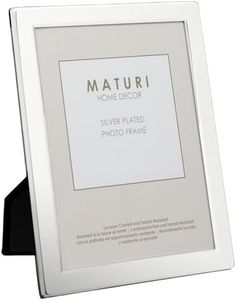 Maturi Silver Plated Photo Frame - Flat Edge Finish 5 x 7-inch (13 x 18cm)