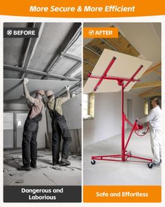 DKIEI 11FT Drywall Lifter – Heavy Duty Panel Hoist, Red