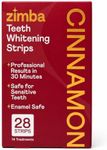 Zimba Cinnamon Flavored Teeth Whitening Strips | Vegan, Enamel Safe Hydrogen Peroxide Teeth Whitener for Coffee, Wine, Tobacco, and Other Stains | 14 Day Treatment | Cinnamon