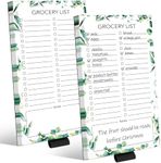 Joyberg 2 PCS Magnetic Grocery List Pads for Fridge, 4.5x7.5 Inches Magnetic Note Pad for Fridge, Grocery List Magnet Pad for Fridge, Magnetic Notepad, Shopping List, 60 Pages Per Magnetic Notepad