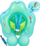 Inflatable Baby Swimming Float 0-6 Months Baby Pool Float with Seat 6-12 Months Infant Toddler Swimming Float Newborn Baby Swim Float Swimming Ring for Baby 6-12-36 (Blue, L (6-36 Months))