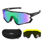 Snowledge Polarized Cycling Glasses with 3 Interchangeable Lens for Men Women Outdoor Sports Sunglasses