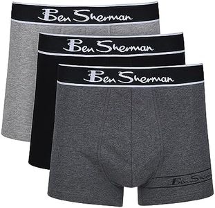 Ben Sherman Calzoncillos Tipo bóxer para Hombre, Color, algodón Suave al Tacto con Cintura elástica Ropa Interior, Carbón/Gris/Negro, S