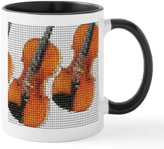 CafePress Violin Fiddle Music Mosaic Mug 11 oz (325 ml) Ceramic Coffee Mug