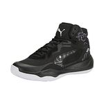 PUMA Mens Playmaker Pro Mid Basketball, Mens Black Mens White, 11, Black/White, 11