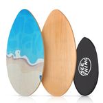 seething 35 Inch Skimboard with High Gloss Coat Wood Skim Board for Beginners,Kids, Teenagers, Adults and All Skimming(Seaside)