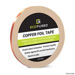 ECO-FUSED Adhesive Copper Foil Tape - Double-Sided Conductive - 0.25 inch (6.3 mm) - EMI and RF Shielding, Paper Circuits, Electrical Repairs, Grounding, Arts and Crafts