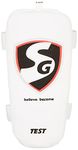 SG Test Cricket Elbow Guard | Color: White | Size: Small Junior | for Men & Boys | Material: Foam | Elastic Hook and Loop Straps | Protection for Superior Performance | Light Weight