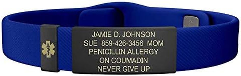 ROAD iD - Official Medical Alert Bracelet - The Wrist Identification Elite - 13mm Wide - Silicone Pin-Tuck - Medic ID Bracelets - 4 Colors