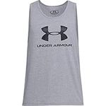 Under Armour Men's Sportstyle Logo Tank Top, Steel Light Heather//Black, Large