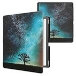 kwmobile Case Compatible with Amazon Kindle Scribe Case - eReader Cover - Cosmic Nature Blue/Grey/Black