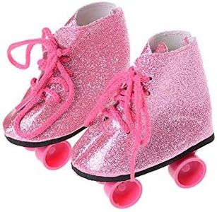 Pair of Roller Skate Shoes 18" American Girl Journey Doll Clothes Dress Accessory Pink