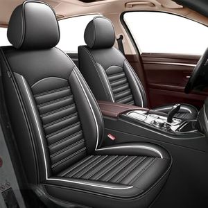 IKABEVEM Car Seat Covers Fit for Jeep Compass 2012-2024 2025 Faux Full Set of Seat Cover Airbag Compatible Waterproof Seat Cushion(White Line)-2 Rows 5 Seats