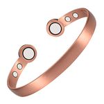 EnerMagiX Copper Bracelets for Women Men, 7'' Adjustable Pure Copper Lymph Detox Magnetic Therapy Bangle for Carpal Tunnel Bracelet, With 3500 Gauss Effective Magnet