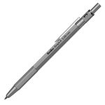 Scrikss 2.0mm Mechanical Clutch Lead Pen Pencil Satin Grey Brass Body Push Mechanism Graph-X Series Mini Removable Sharpener