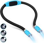 LUXJET Book Light for Reading at Night, Neck Reading Light for Books in Bed, Hands Free, 4 LED Bulbs, 3 Adjustable Brightness, 80-hr Lasting Rechargeable Lamp for Knitting, Camping, Repairing