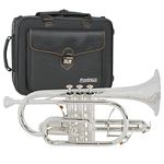 Montreux Concert Series Intermediate Advanced Bb Cornet with Premium Carry Case, Mouthpiece - Silver Plate Brass, 4.75 inch / 12 cm Bell, B Flat