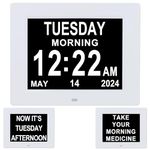 Jaihonda Dementia Clocks with Day and Date for Elderly,8 Alarm Options,Large Display Number,Auto-Dim,Memory Loss Clock-Digital Calendar Day Clock for Seniors