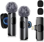 SOOOEC Upgraded Wireless Lavalier Microphones for iPhone and iPad - Mini Microphones for Video Recording, Live Streaming, Interviews, YouTube, TikTok, Vlogging, and ASMR (for iPhone 14 and Below)