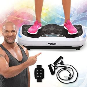 Miweba Sports Fitness 4D Wave Vibrationsplatte MV300 | 𝟑 𝐉𝐀𝐇𝐑𝐄 𝐆𝐀𝐑𝐀𝐍𝐓𝐈𝐄 - 800 Watt - Armband Fernbedienung - Massagegerät - Abnehmen - Fitnessgeräte für Zuhause (Weiß)