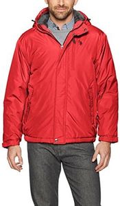 U.S. Polo Assn. Mens Standard Sherpa Lined Hooded Windbreaker Chili Pepper 9031 2X