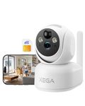Xega 4G LTE Cellular Security Camera, No WiFi Battery Powered Wireless CCTV for Outdoor Indoor Home/Pet/Baby/Garage, 2K HD PTZ Camera, Motion Detection, Night Vision, Cloud/TF, SIM Card Pre-inserted