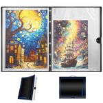 ALL4JIG 25.98" x 30.31" Puzzle Storage Folder Holder for Puzzle Enthusiasts Puzzle Space Saving Adult Organizer Accessories Can Hold 20 Puzzles, HD Movie Pockets, Clear, Medium, Portapuzzle