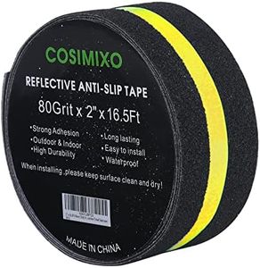 COSIMIXO 2" x 16.5FT Anti Slip Tape with Reflective Stripe,Best Grip Non Slip Stair Treads Tape,Non Skid Tape, High Traction Adhesive for Stairs Step