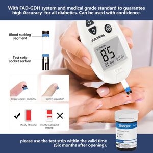 Sinocare Blood Sugar Monitor Kit – Glucose Meter with Test Strips