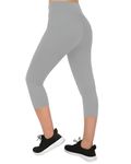 PandaWears Women's Reg/Plus Size Capri - Stretch Fit (XL, Bio-Steel Gray)