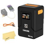 ZGCINE ZG-V99Pro V99 Pro V-Mount Battery,PD 100W Output Power with 1.5H Fast Charging,99Wh 14.8V Battery,with USB C,D Tap,Dual DC Ports,OLED Screen,widely for Cameras,Smartphones,Computers,Video Light