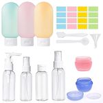 Maridergo 13 Pack Travel Bottles Set for Toiletries Empty Refillable Squeezable Bottles Containers with Spray Bottles Pots for Travel Toiletries Shampoo Shower gel Lotion Cream