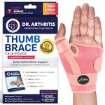 Doctor Developed Thumb Brace for Arthritis / Thumb Splint / Trigger Thumb Brace - Medical Device & Handbook- Thumb Spica Splint - Thumb Brace for Right Hand / Thumb Brace for Left Hand (Pink, Single)