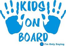 Childrens Hand Print Kids hands Child on Board Sign sticker Car Bumper Sticker house window stickers each sticker approx 7.5x5.5" size WHITE Sent as standard