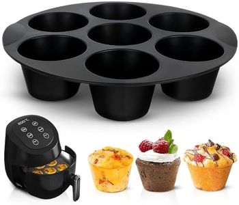 Silicone Muffin Pan Cupcake Tray - 7 Cupcake Pans Air Fryer Silicone Muffin Pans for Baking Cupcake Mold for 3.5-5.8L Air Fryer Accessories - Nonstick Pan Chocolate Mold Cupcake Maker Mini Muffin Pans